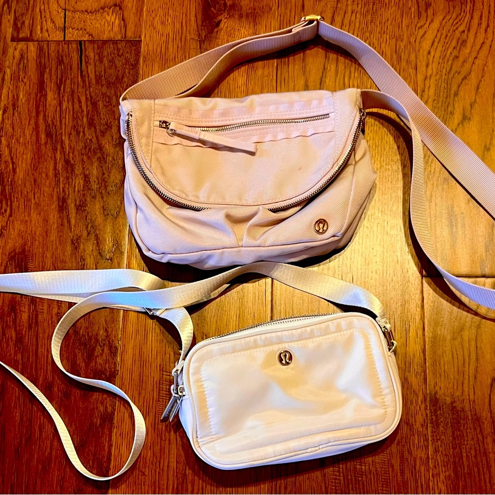Lululemon crossbody bags lot of 2 winter white and light pink